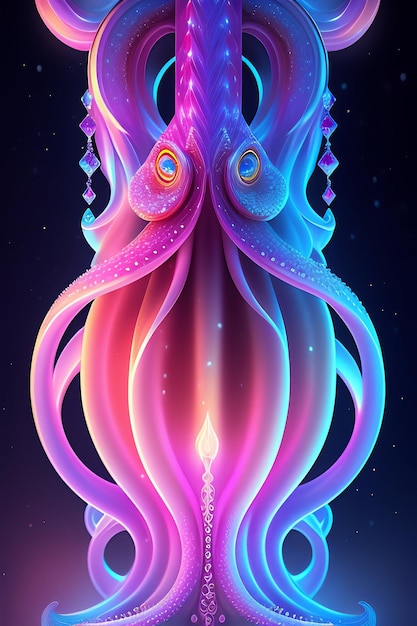 Arte digital selecionada para a cor da colagem Octopus