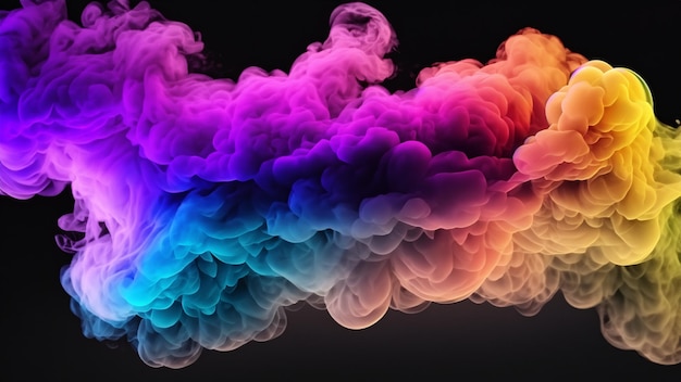 Arte dinámico de humo con telón de fondo multicolor