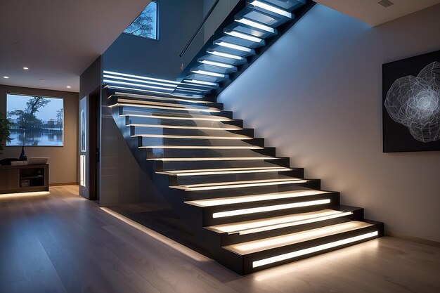 Arte de diseño de escaleras de alta tecnología en LEDLit Motion Steps