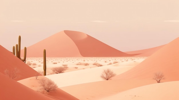 Arte do deserto de Red Valley em um estilo muito simples