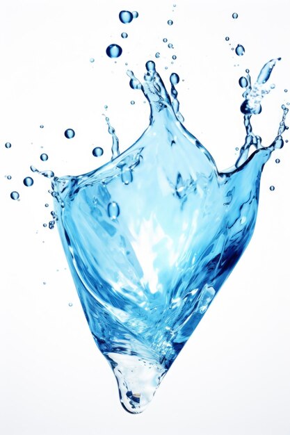 Foto arte do movimento fluindo de respingos de água azul