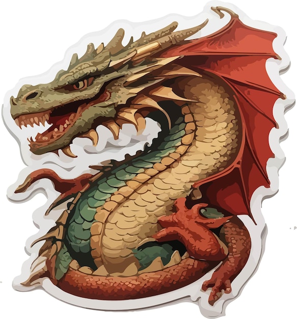 Foto arte_dragon_sticker_vintage extensión cuerpo grande