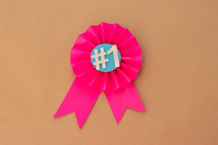 Foto arte e artesanato com papel medalha com o número 1