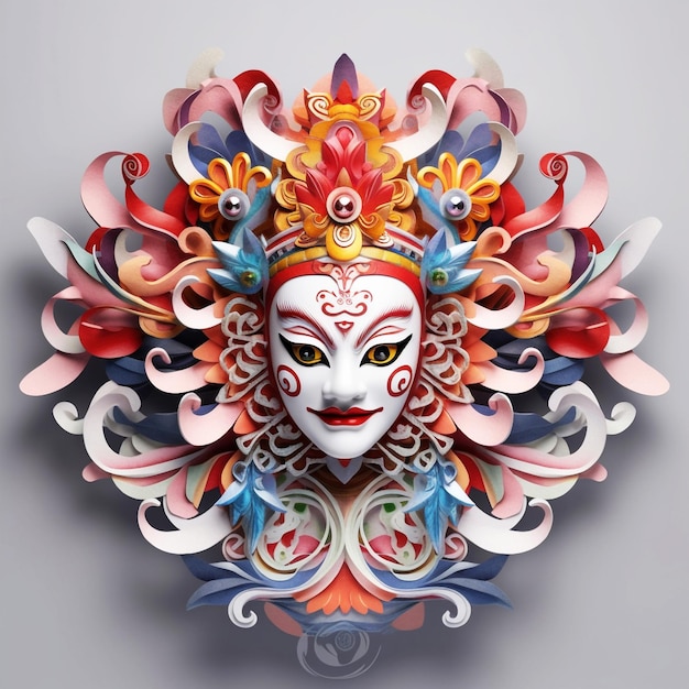 Arte em papel Arte Tradicional Chinesa Ópera de Pequim máscara facial