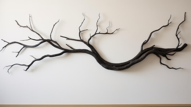 Arte escultórico de la pared de la rama de un árbol inspirado en Ingrid Baars