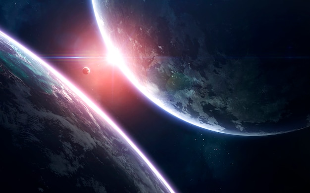 Arte espacial, increíblemente hermoso fondo de pantalla de ciencia ficción. Universo sin fin.
