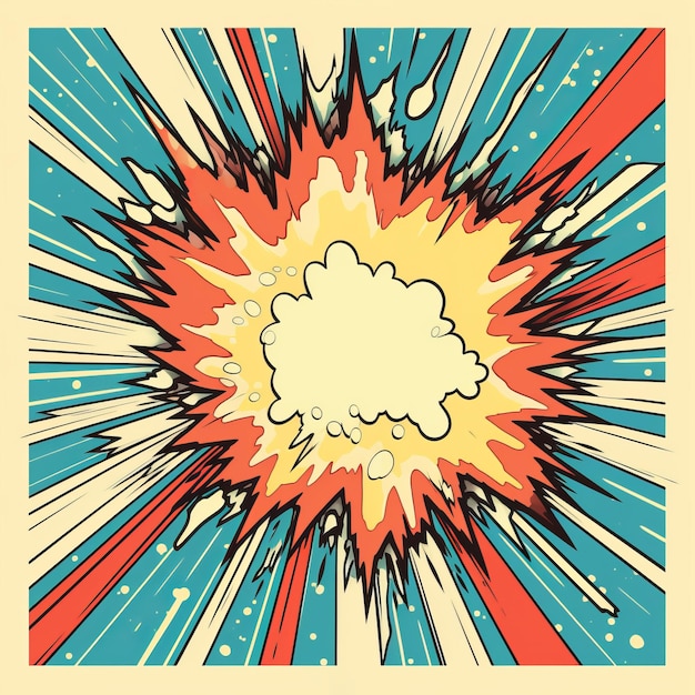 Arte de la explosión de la supernova en estilo cómic retro