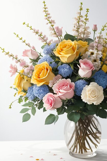 Arte floral colorida e bonita arranjo de flores decoração papel de parede ilustrações de fundo