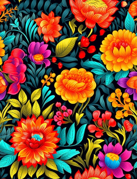 un arte floral colorido