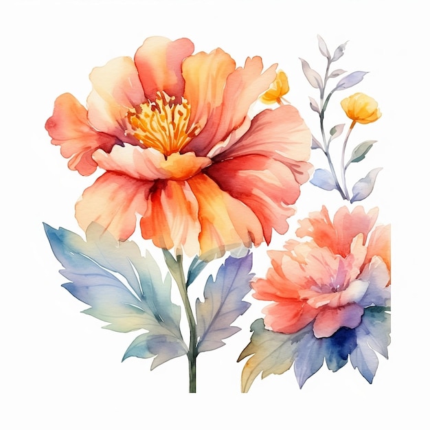 Arte floral em aquarela