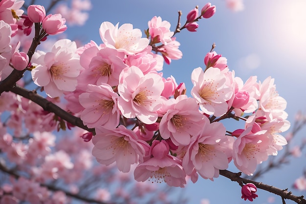 Arte de las flores de cerezo en lienzo