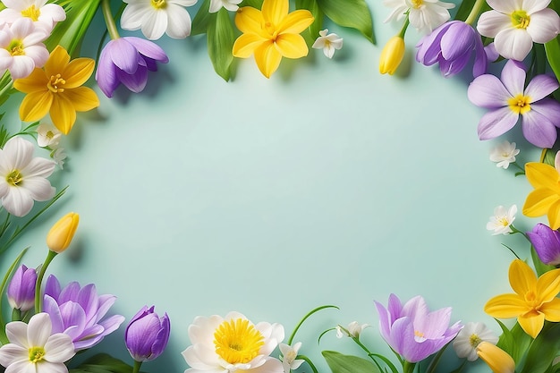 Arte flores de primavera moldura fundo