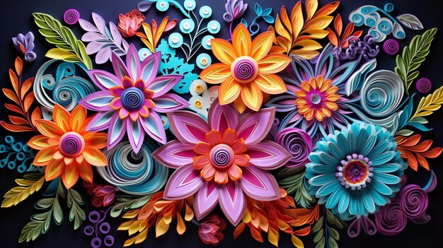 Foto arte de las flores de papel