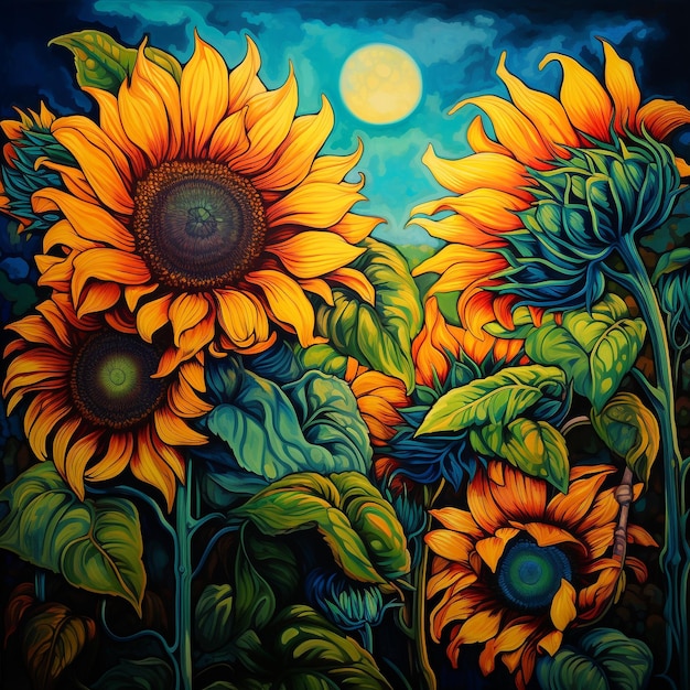 Arte De Flores De Sol