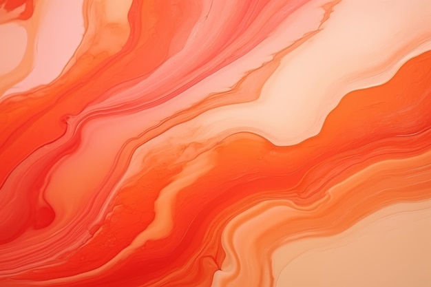 Arte fluido cautivador Una asombrosa fusión de tonos rojos y coralinos bailando en un lienzo de gradiente naranja