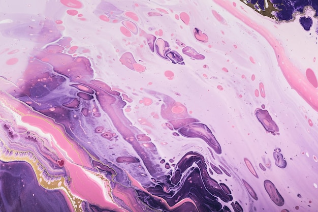 Arte fluido Ondas y burbujas que fluyen abstractas en colores lilas Fondo o textura de efecto mármol