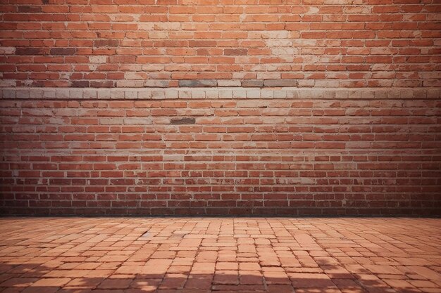 Foto arte de fondo comercial en el suelo de ladrillo