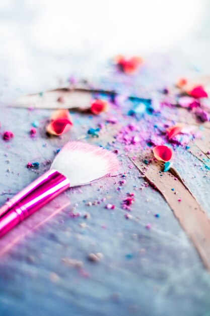 Arte de fondo cosmético de maquillaje para blog de moda de belleza y tienda en línea