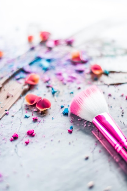 Arte de fondo cosmético de maquillaje para blog de moda de belleza y tienda en línea