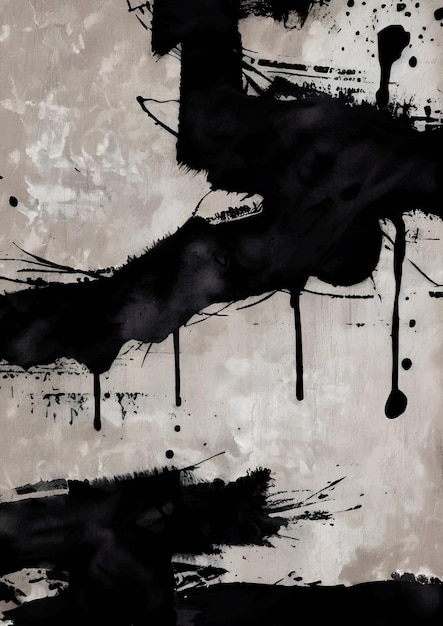 Arte de fondo moderno de pintura abstracta negra grunge