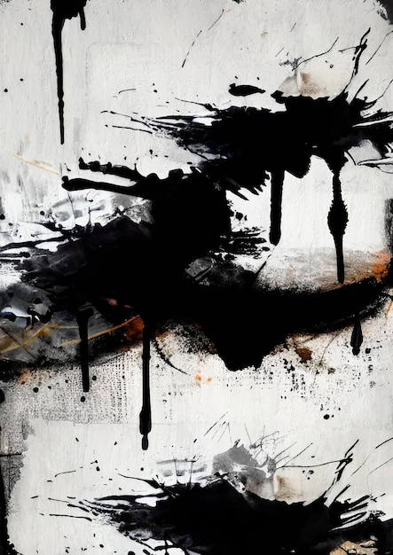 Arte de fondo moderno de pintura abstracta negra grunge