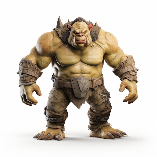 Foto el arte fotorrealista de los señores de la guerra y los trolls 3d ogre full body render