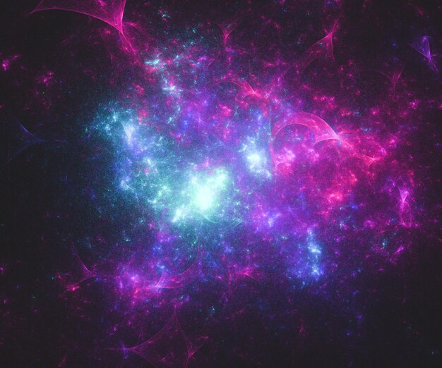 Foto arte fractal abstracto de fondo sugestivo de astronomía y nebulosa ilustración de arte fractal generada por computadora salpicando nebulosa