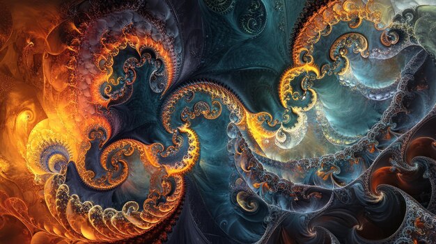Arte Fractal Abstrata Explorando Padrões Infinitos e Geometria