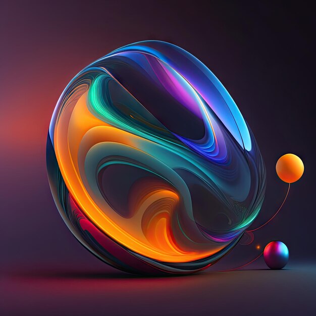 Arte fractal generativo Formas brillantes coloridas abstractas Fondo claro de fantasía Representación 3d