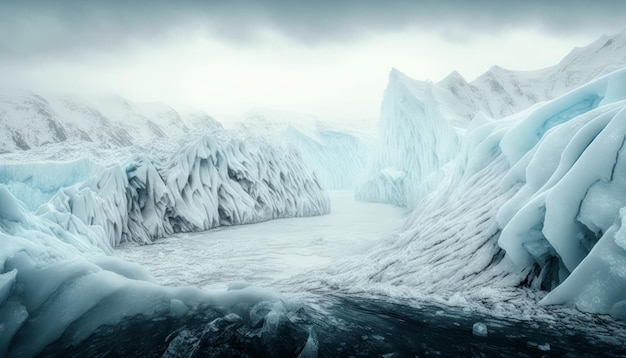 Arte frio geleira gelo islândia inverno