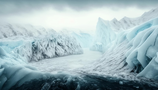 Arte frío glaciar hielo islandia invierno
