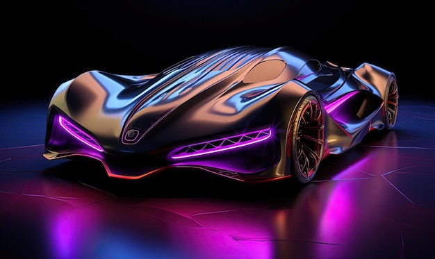 arte futurista de emulação de luz de carro no estilo de linhas coloridas ousadas