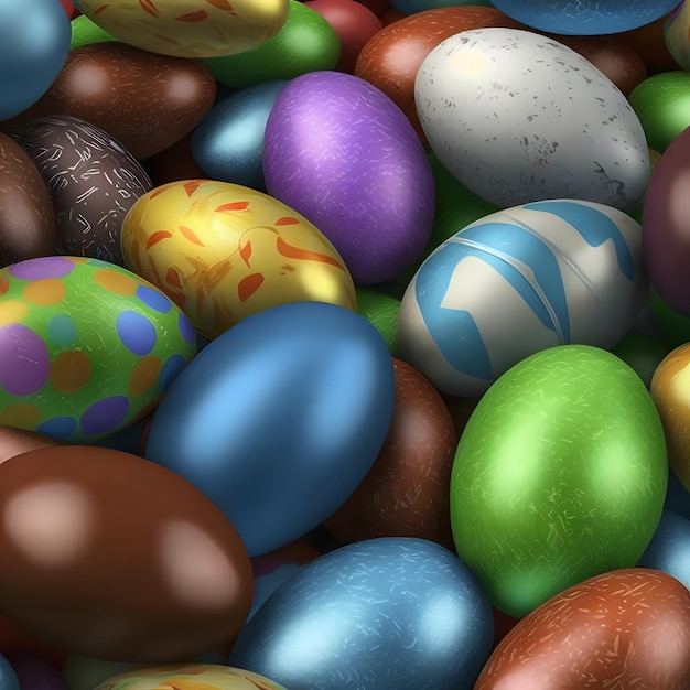 Arte generado por la red neuronal de fondo de fotograma completo de huevos de pascua coloridos