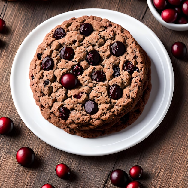 Arte generativa caseira deliciosa de biscoito de cranberry por IA