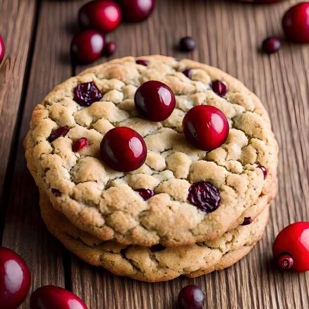 Arte generativa caseira deliciosa de biscoito de cranberry por IA