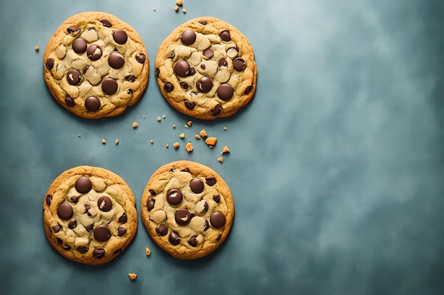 Arte generativa de biscoitos com gotas de chocolate por IA