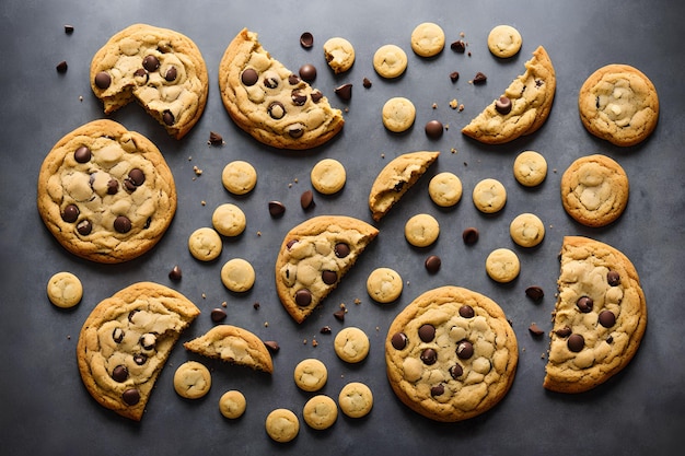 Arte generativa de biscoitos com gotas de chocolate por IA