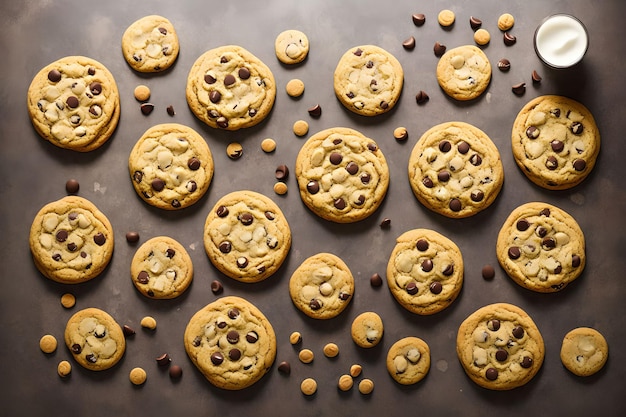 Arte generativa de biscoitos com gotas de chocolate por IA