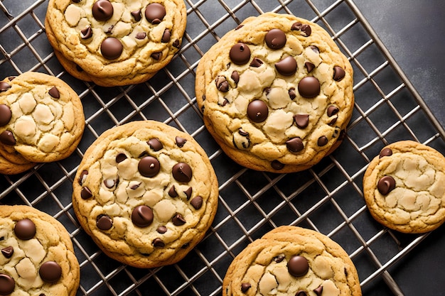 Arte generativa de biscoitos com gotas de chocolate por IA