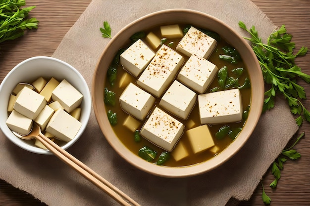 Arte generativa de tofu de soja cru por IA
