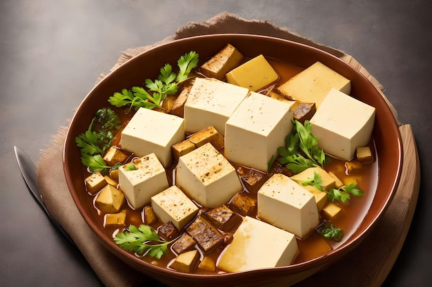 Arte generativa de tofu de soja cru por IA