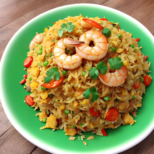 Arte generativa Stir Fried Rice With Shrimp por AI