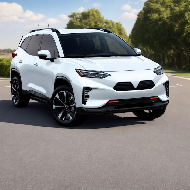 Arte generativo de automóvil familiar SUV electrónico EV moderno por AI