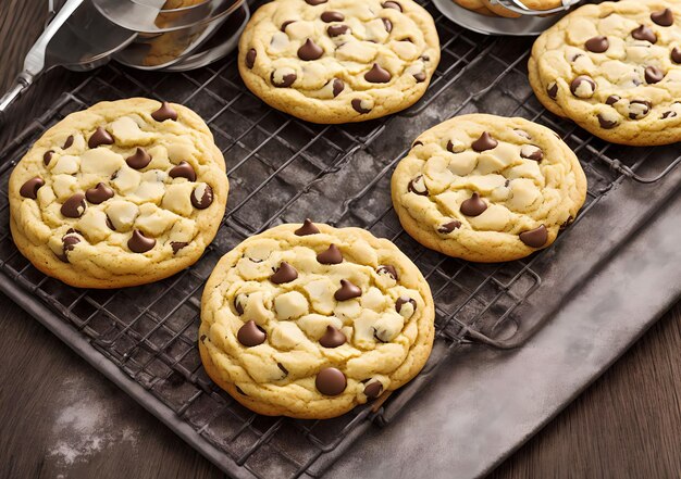 Arte generativo de galletas con chispas de chocolate por IA