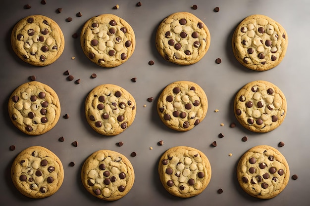 Arte generativo de galletas con chispas de chocolate por IA