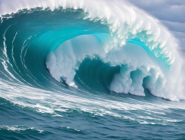 Arte generativo de olas de mar de tsunami grande por AI