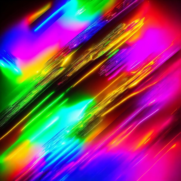 Foto arte generativo de onda con curvas en espiral suave de luz de neón abstracto de ai