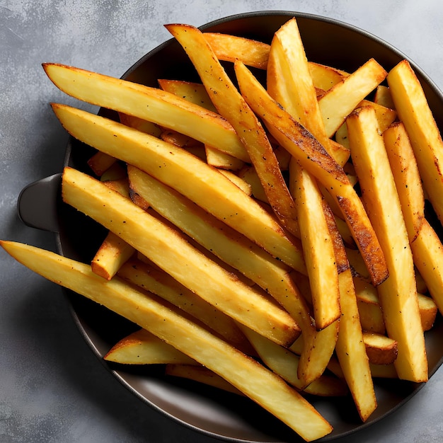 Arte generativo de papas fritas cortadas en cuña por IA