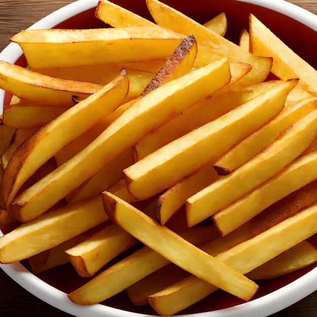 Arte generativo de papas fritas cortadas en cuña por IA