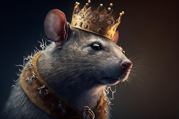 Arte gerada pela rede neural do retrato medieval do rei do rato